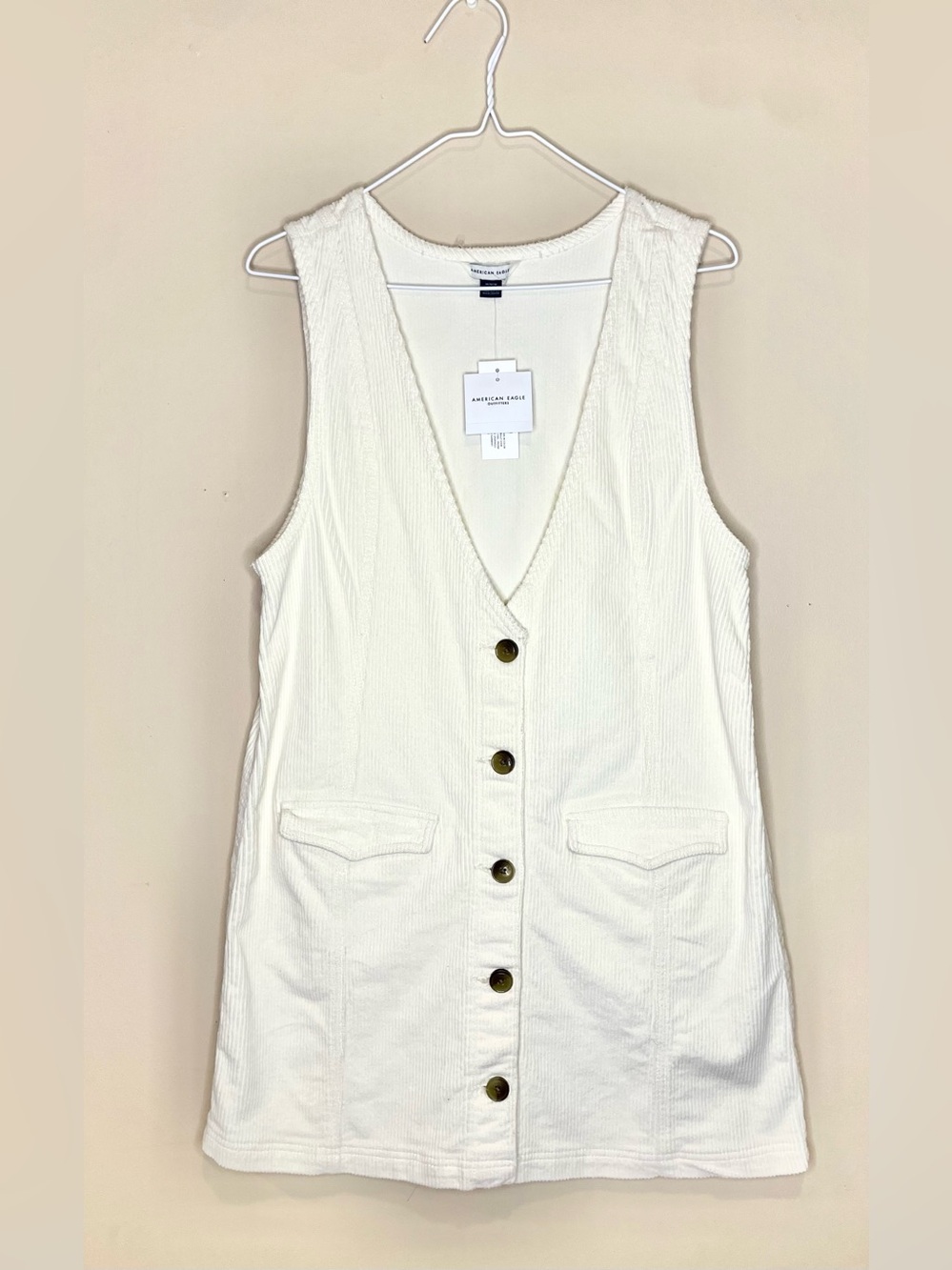 American Eagle The Corduroy Layering Button Up Dress With Pockets